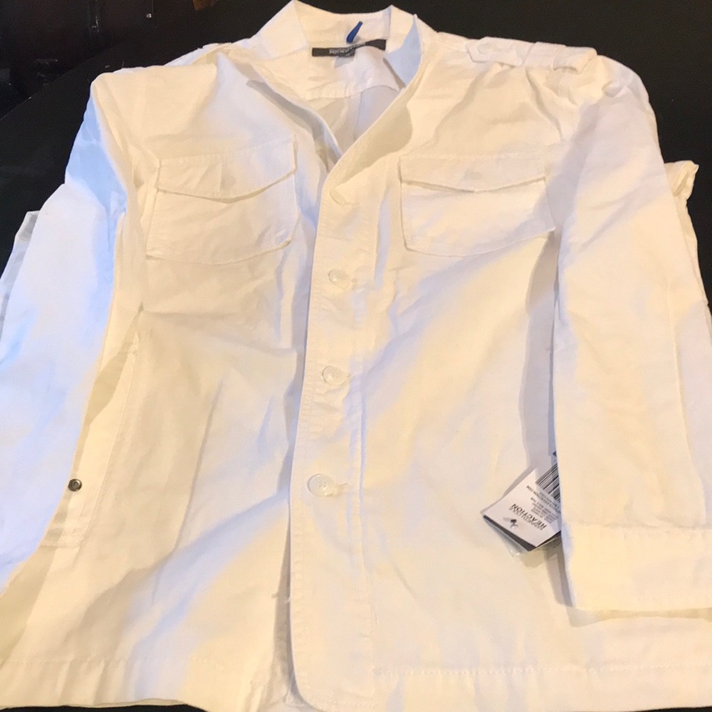NWT White 100 Cotton Men’s Jacket / Shirt XL 😍HP